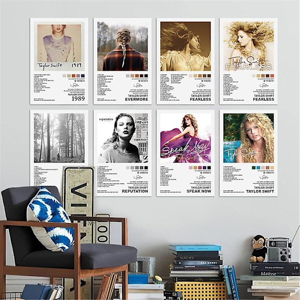 12 kpl Taylor Swift -albumin julisteita, albumikansien seinätaidetta, lahjoja Swiftie TS -faneille ja musiikin ystäville