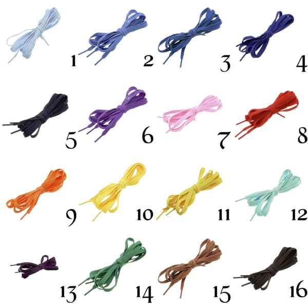 Snørebånd til sneakers - Flade [120 cm - Flere farvemuligheder Lyseblå Light blue one size