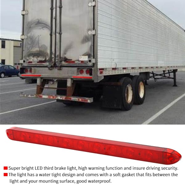 LED High Mount Third Brake Light for Trailer, RV, Caravan, Bus, Truck Black