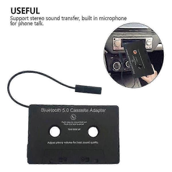 Universal Kassette Bluetooth 5.0 Adapter - Bilbånd til Aux Stereo Musikkonverter til Køretøjer