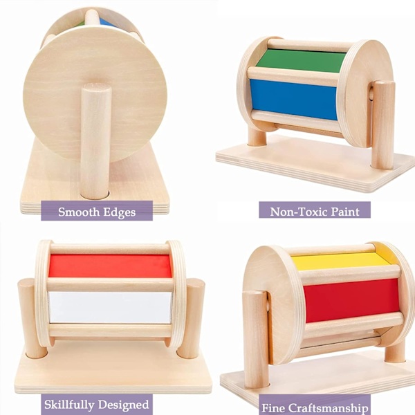 Montessori Spinnbar Tromme Montessori Leke for Babyer 6-12 Måneder 1 År Gammel Spedbarn og Småbarn Beste Babygaveideer