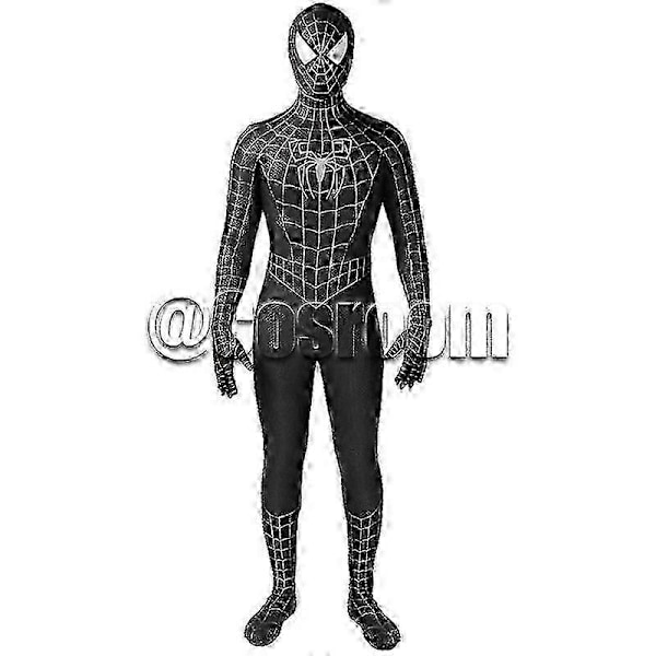 Tobey Maguire Spiderman Kostume Sort/rød Raimi Spider Man Cosplay Superhelt Zentai Drag Halloween Kostumer Til Voksne/børn black 110