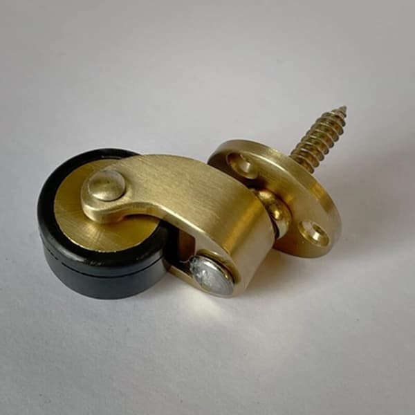 Set of 4 360° Solid Brass Swivel Casters, Antique Style, 25mm, with Screws, 150kg Load Capacity