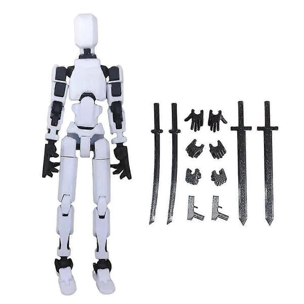 T13 Actionfigur Titan 13 Actionfigur Robot Actionfigur 3D-printad Action [DB white