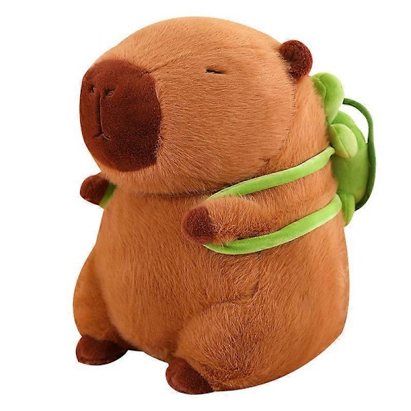 Capybara Plyschleksak, Tecknad Capybara Gosedjur, Capybara Plyschdocka med Sköldpaddsryggsäck