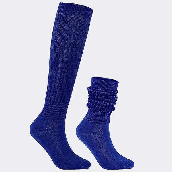 2 par Dam Scrunch Strumpor Bomull Slouch Strumpor, Dam Knähöga Strumpor Blue