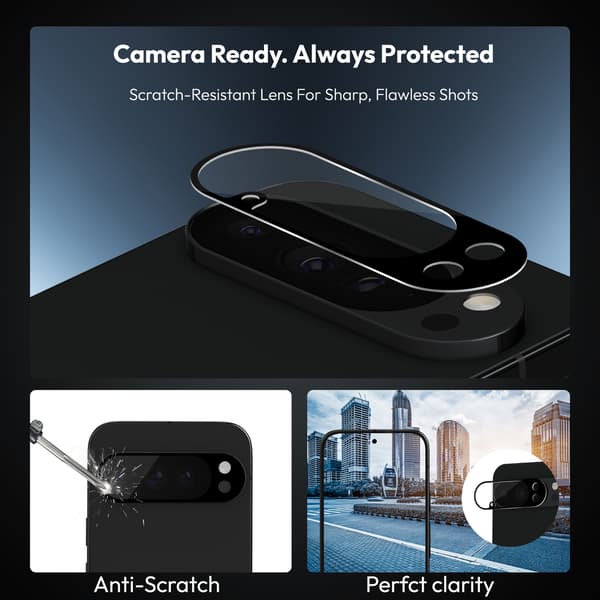 2-Pack Google Pixel 10 Pro XL Screen Protector & 2-Pack Lens Protector - Tempered Glass | [Automatic Installation] - Bubble-Free