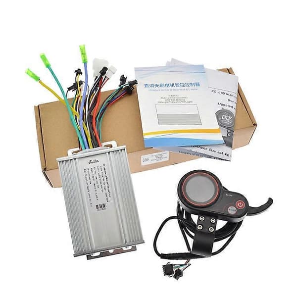 SL-100 450/500W 36-60V Elektrisk Scooter LCD Speedometer 9 Rør Børsteløs Controller Sæt