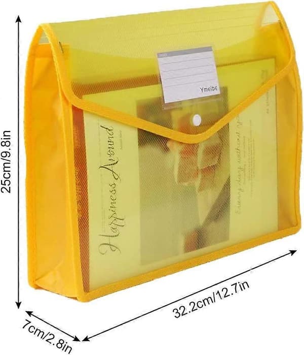 A4 Plastlommer - 5 stk. Plastmapper A4 Trykknappmappe Dokumentmapper Lommer Konvolutter med S