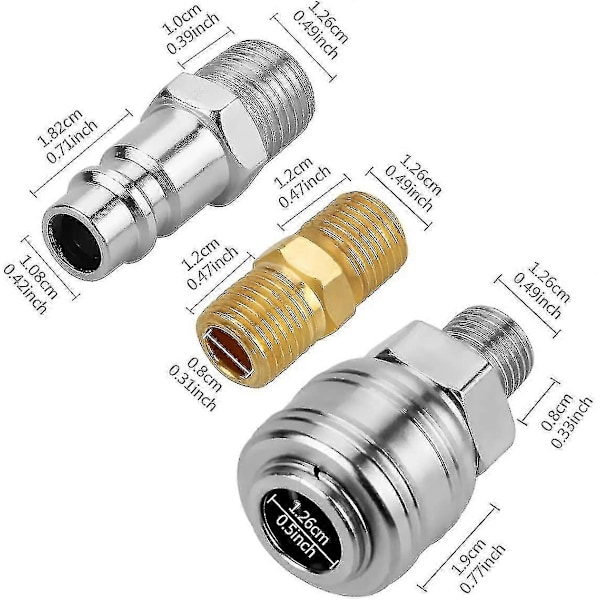 Lufttrycksregulator Trevägsventil 175psi 12bar 1/4 tum Lufttrycksmätare Regulator För Kompressor (ny 3-vägsventil)