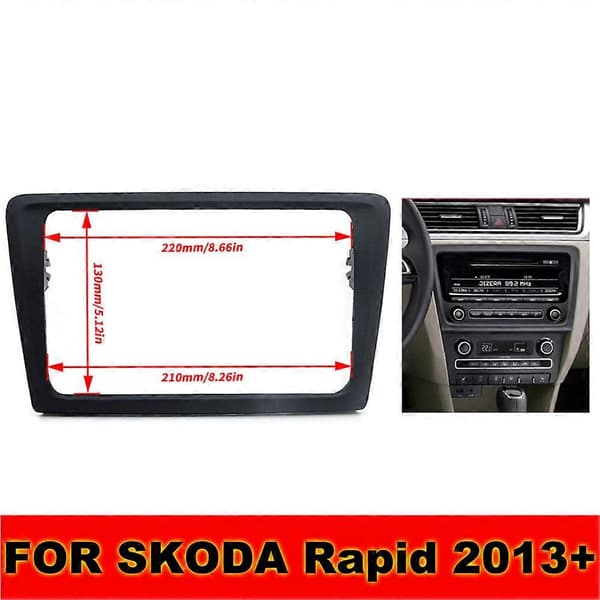 2Din Bilradio Panelram för Skoda Rapid 2013 Stereoram Panel Dash Monteringssats Adapter Trimram
