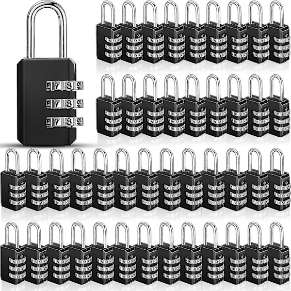 50 Pieces Small Combination Lock 3-Digit Combination Lock Small Padlock
