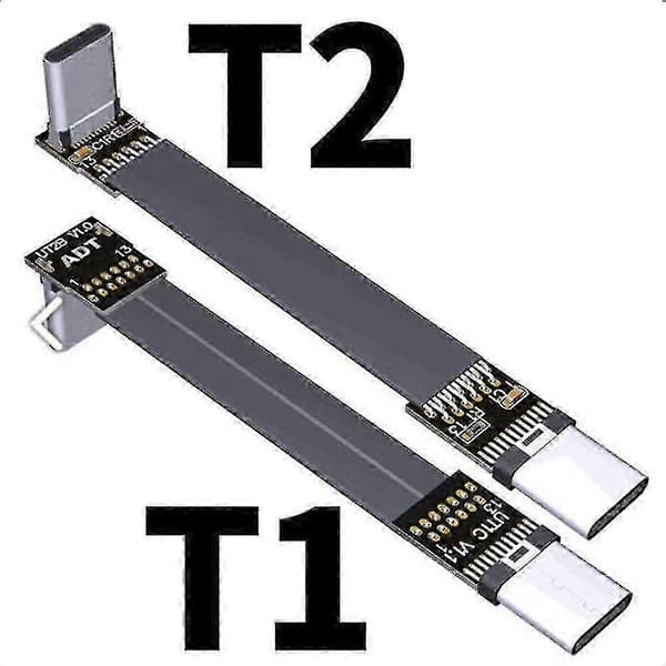 90 Graders Adapter Fpc Fpv Platt USB C-Kabel 3A 10Gbps Förlängningskabel