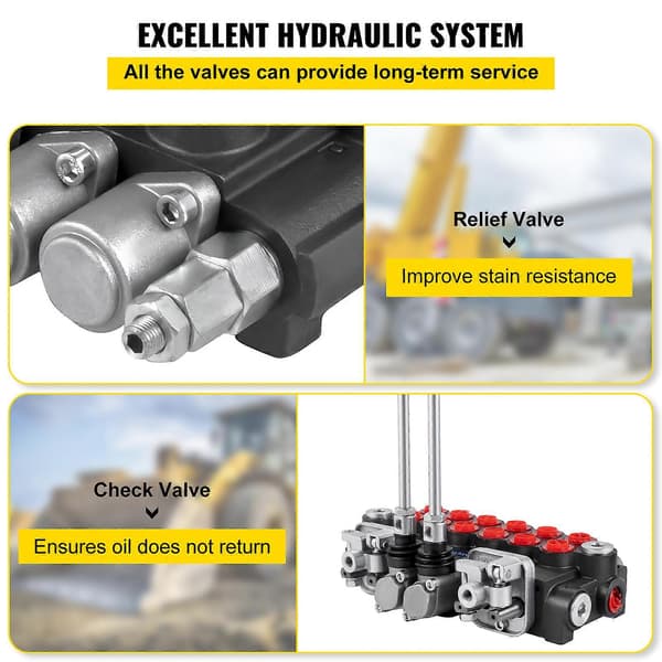 Tuspuzz Hydraulisk Retningsreguleringsventil, 6-spols Hydraulisk Spoleventil, 11 GPM Hydraulisk Lasterventil, 4500 PSI