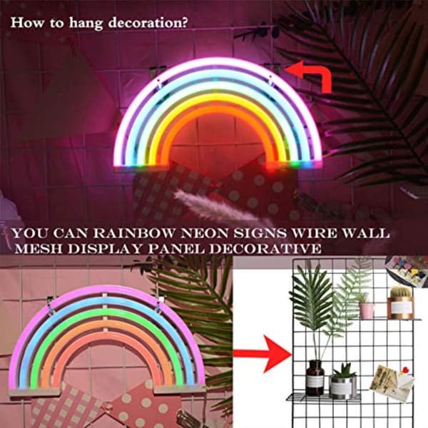 Regnbåge Neonljusskylt, Regnbåge Väggdekor för Flickor Barn Babyrum LED-lampa Regnbåge Dekor Barnpresenter