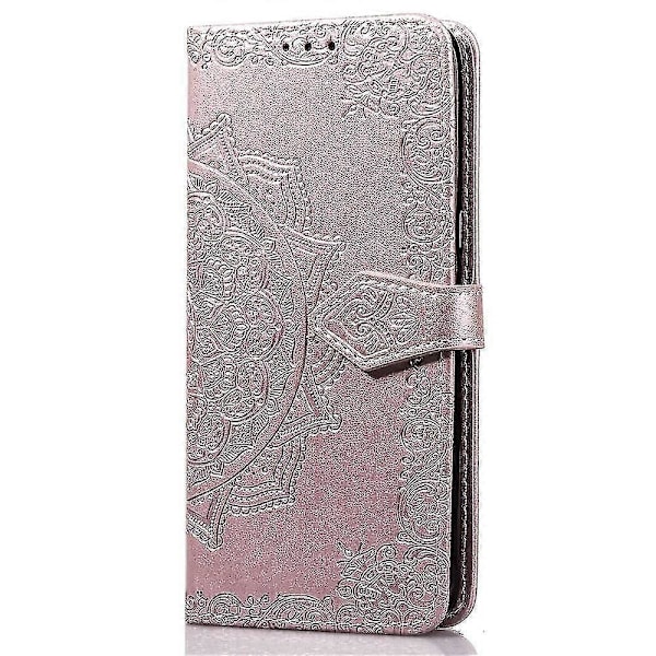 Samsung Galaxy S8 Fodral Läder Plånboksfodral Präglad Mandala Magnetisk Flip Skydd Stötsäker - Roséguld