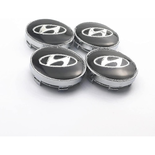 4 st 60mm navkapslar, emblem för Solaris Ix35 I20 I30 I40 Hyundai Tucson Creta Santa-liuyue-Xin