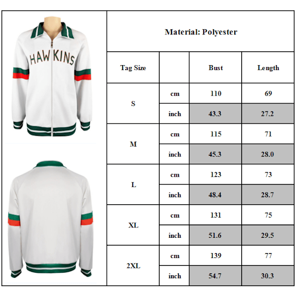 Cosplay Lucas HAWKINS Stranger Things Glidelås Løstsittende Jakke 2XL