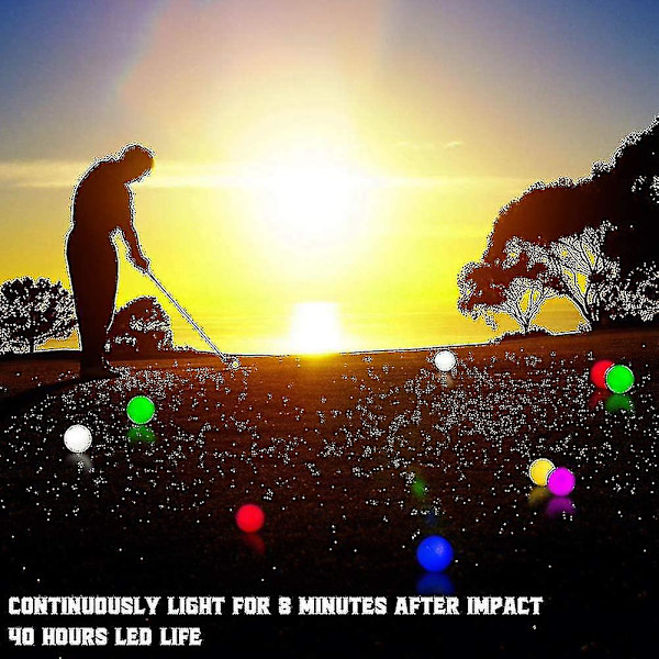 6 stk LED-lysende golfballer, blinkende lysende golfball, nattlys HK