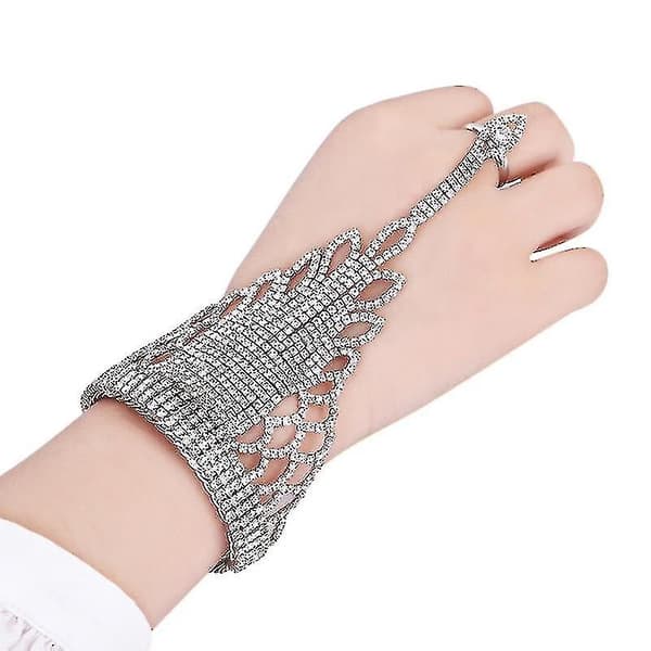 Mode Håndryg Kæde Elegant Armbånd Brudering Et-stykke Kæde Håndsmykke Sølv