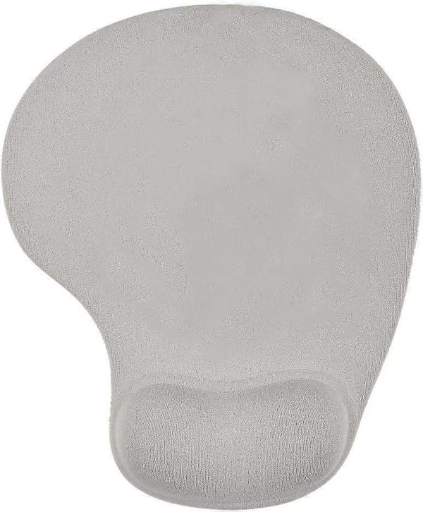 Kontormusematte med gel-håndleddsstøtte - Ergonomisk spillmusematte med håndleddsstøtte for skrivebord - Design gamepad-matte med gummibase for bærbar PC (02Grå)