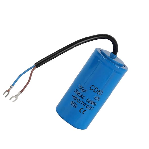 Startkondensator 150uF 250V AC 50/60Hz med ledning for motorluftkompressor