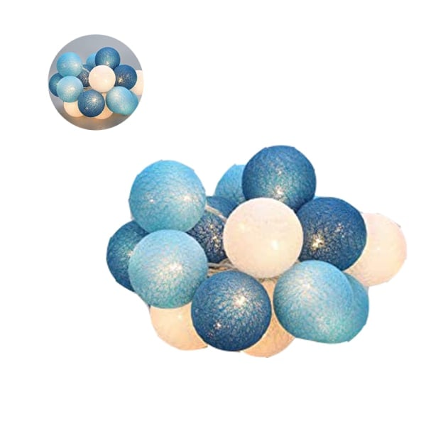 Bomullsball lyslenke, 3m 20 LED-baller lyslenke for innendørs bruk