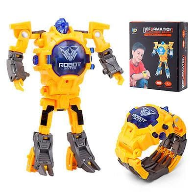 Kreativ Robot Transformer Barneklokke, Store Gutter Digital Armbåndsur for 2-14 År Gamle