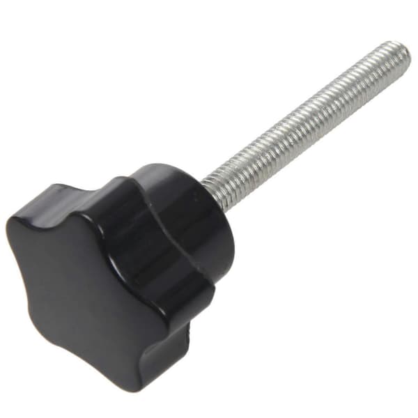 6 stk M6 x 50 mm låsende stjerneformet plasthode med utvendig gjengeknapp Silver Black