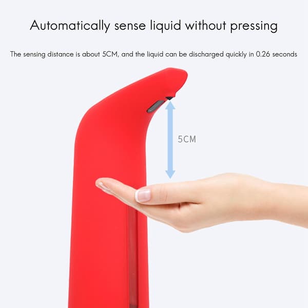 Automatisk 400 ml elektrisk sæbedispenser med sensor til køkkener og badeværelser 400 ml sæbedispenser Red