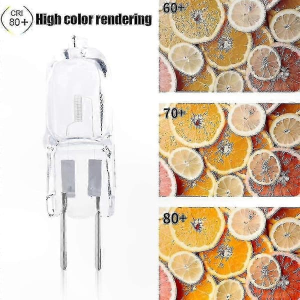 Dæmpbare 50W G6.35 Halogenpærer, 12V Bi-Pin Base, 820 Lumen, T4 Form, 12-pak