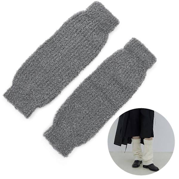 Women's Cable Knit Leg Warmers Solid Color Comfortable and Chic Boot Socks White Dark Grey