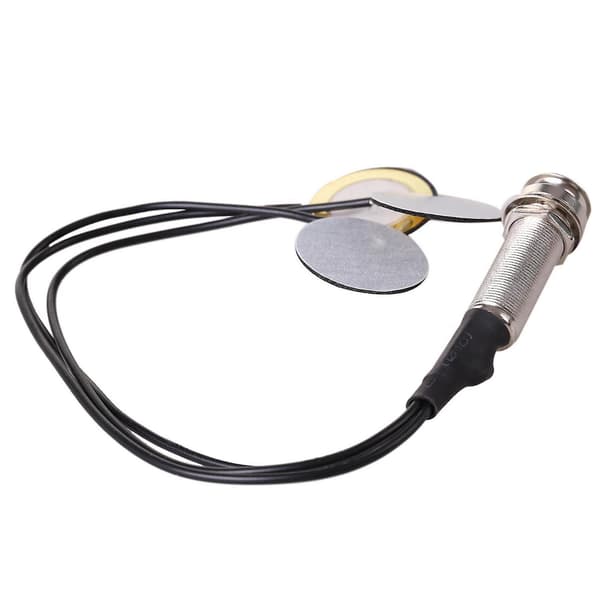 5x Piezo Kontakt Mikrofon 3 Transduser Pickuper Med Endepinne Jack For Kalimba black