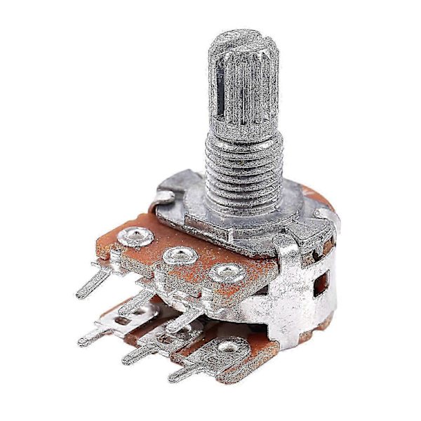 2 stk. B20K 20K Ohm 8mm Aksel PCB-montert Lineær Dobbel Potensiometer