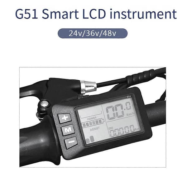 Elcykel Ebike Tilbehør Controller G51 LCD Display 5Pin El-løbehjul Accelerator Vandtæt Stik Black