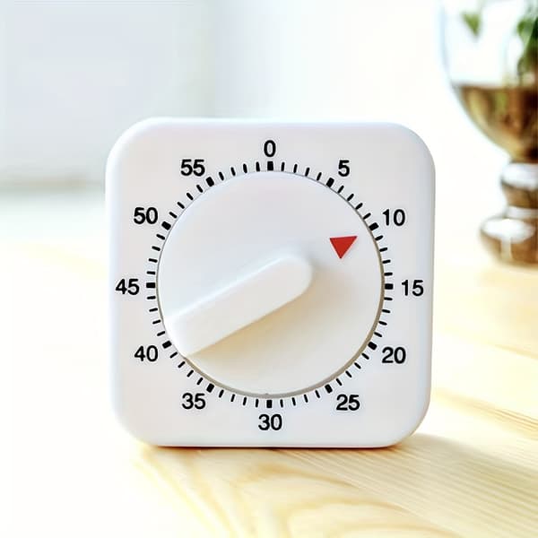 Mekanisk 60-minuters kökstimer, inga batterier, tålig plast, matlagning/bakning/kokning language