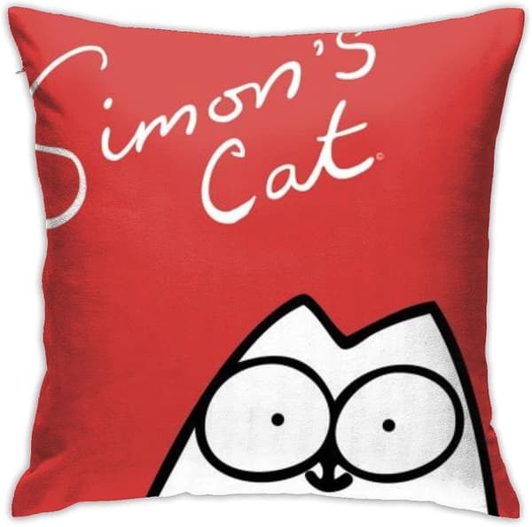 Simons Cat Logotyp Kuddfodral Soffa Dekorativ Prydnadskudde Fodral för Heminredning 45x45 cm -pl1033 45X45CM