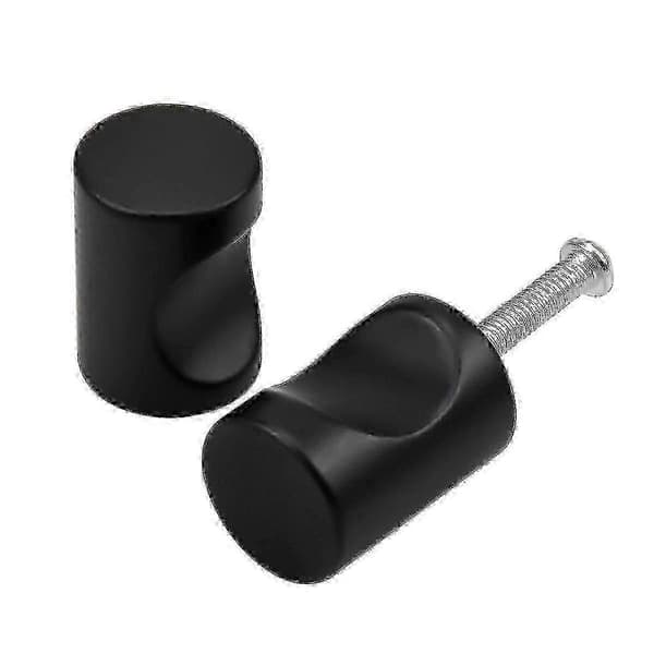 10-pack möbelhandtag skåpsknoppar cylinderhandtag aluminiumlegering svart finish