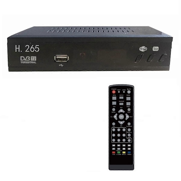 DVB-T2 HEVC 265 Digital TV Tuner DVB-T2 265 1080p HD Dekoder USB Terrestrisk TV Mottaker EPG