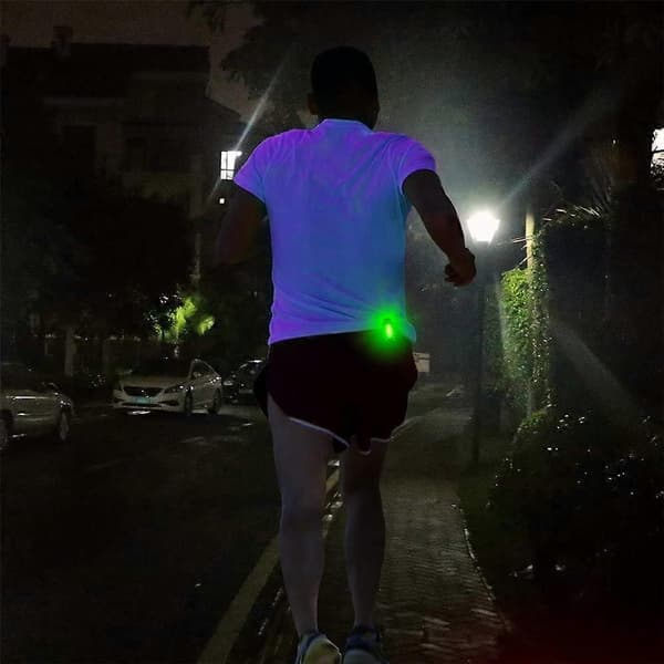 2 LED sikkerhetslys klips på synlighet løping jogging gåing