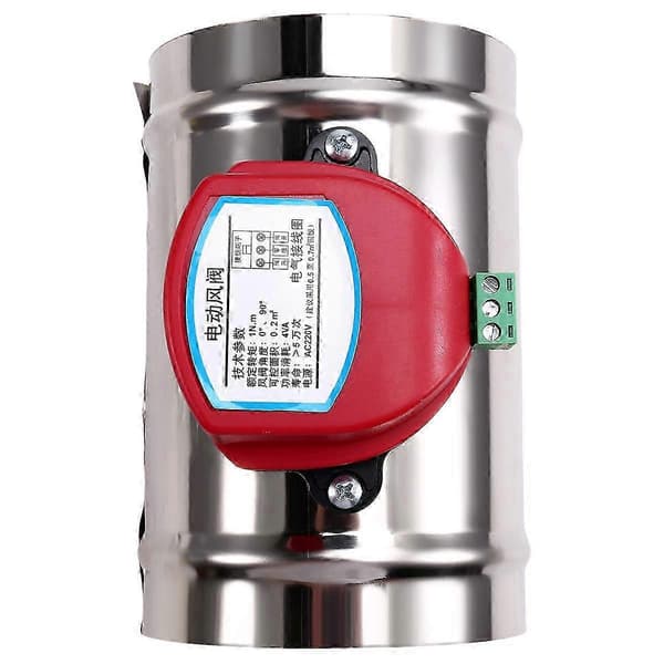 4 tommer 100 mm VVS-kanalreguleringsventil 220V elektrisk luftspjeld for ventilasjonssystemer Silver