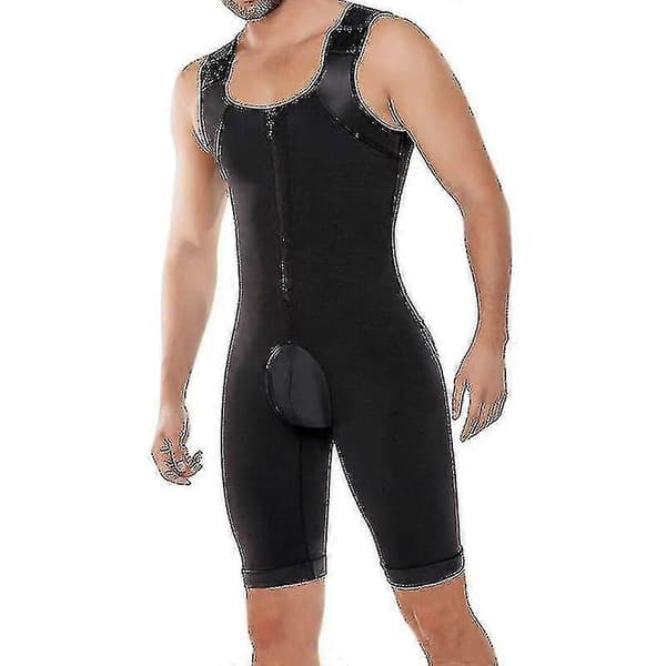 Bodysuit för män, helkroppsformare Black S