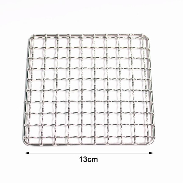 BBQ Grill Nett Rustfritt Stål Mesh Rist Vandring Grill Hi Sølv Firkant