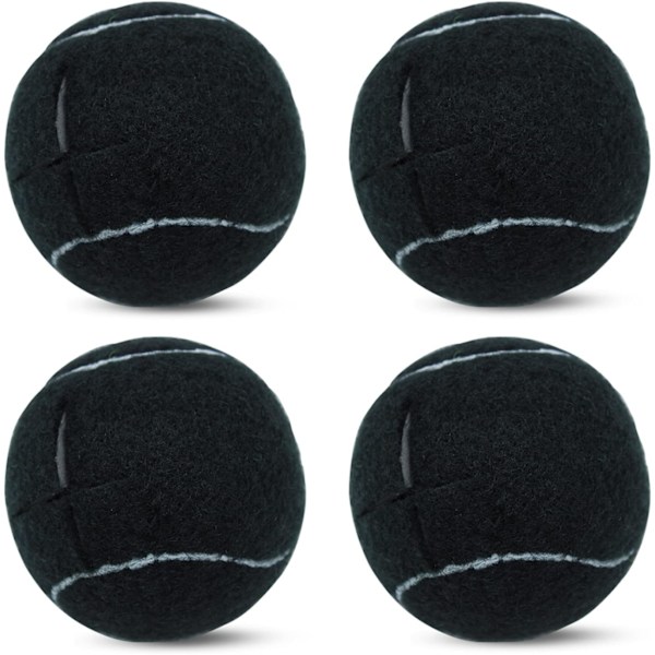 4 tennis balls for furniture legs and floor protectors, black