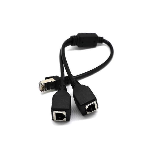 1 til 2 udtag LAN Ethernet netværksstik splitteradapter med LAN-kabel CJY