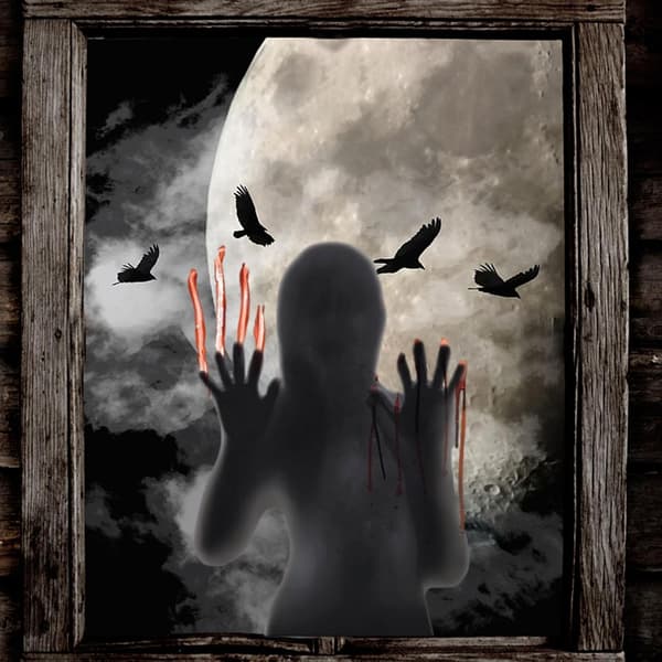 Vindusdekaler Blodige Hender Dekaler Halloween Horror Foo