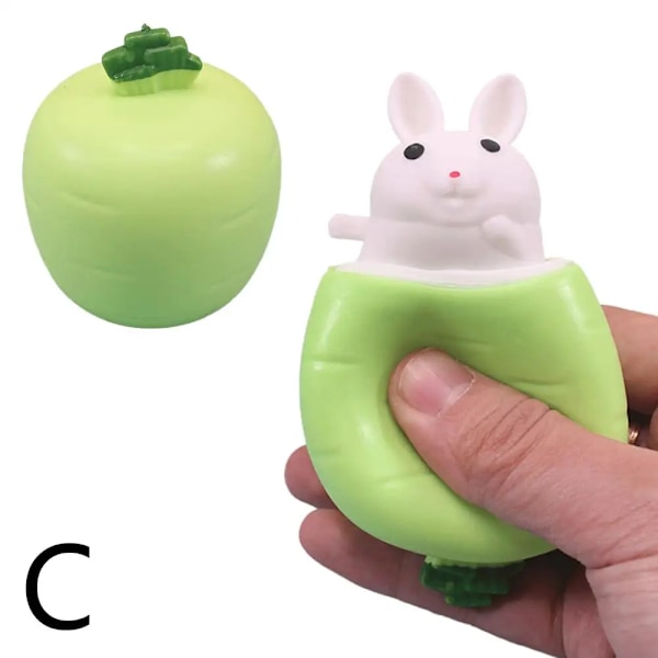 Påske Gulrot Kanin Fidget Leker Kanin Klem Ball for Barn Lindre Stress Opp Leke for Påskekurv Fyll Påskepynt (YJD) C