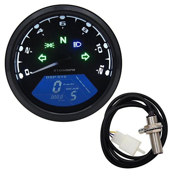 Motorsykkel speedometer, odometer og turteller