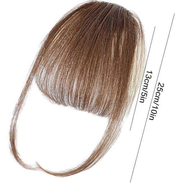Clip-in Pandehår - Ægte Hår Extensions - Fransk Pandehår Clip-on Air Bangs | Stilfulde og Naturlige Hår Extensions til Kvinder Brun
