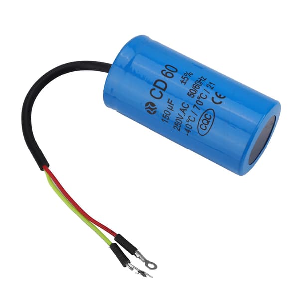 Motor Luftkompressor Startkondensator 250V AC 150uF 50/60Hz, CD60, med ledning